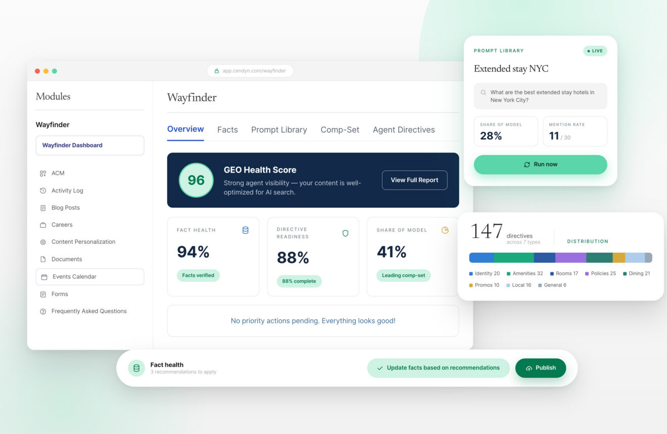 Cendyn Launches Wayfinder to Help Hotels Monitor and Optimize Visibility Across AI Search Platforms